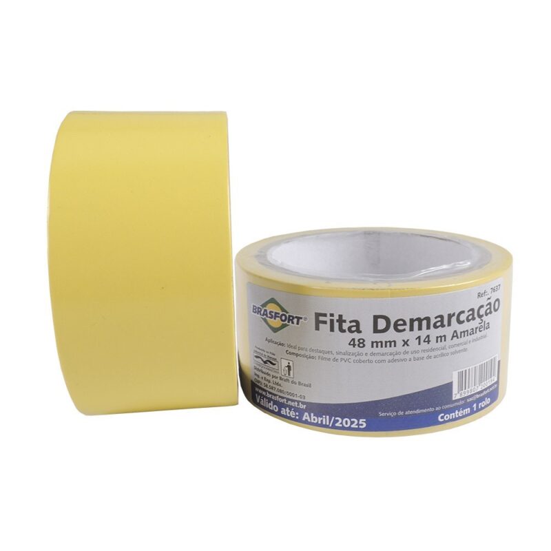 FITA DEMARCACAO 48MM 14MT AMARELA BRASFORT