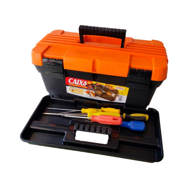 CAIXA FERRAMENTAS PVC 16 40X22X18CM LARANJA NITRON 170