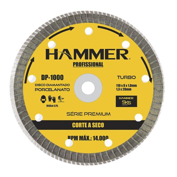 DISCO CORTE DIAMANT PORCELANATO 110MM HAMMER