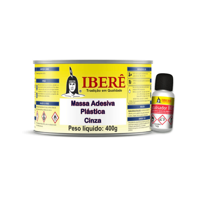 MASSA PLASTICA 400G CINZA IBERE