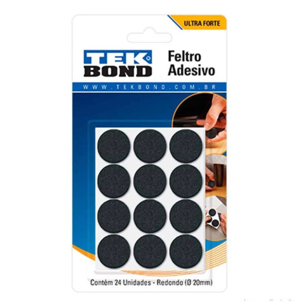FELTRO REDONDO PRETO 20MM C/24 TEKBOND 23701002000