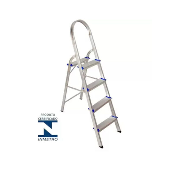 ESCADA ALUMINIO DOMESTICA 4 DEGRAUS REAL 49