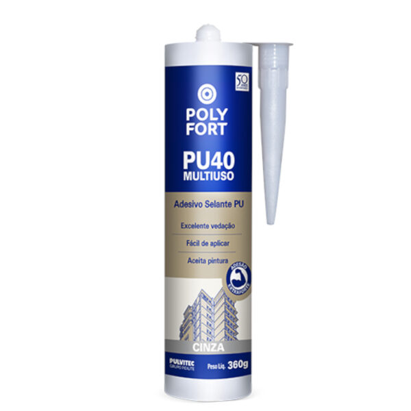 #COLA POLIURETANO PU40 CINZA 378G POLYFORT