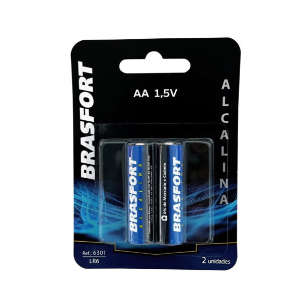PILHA BRASFORT ALCALINA AA C/2