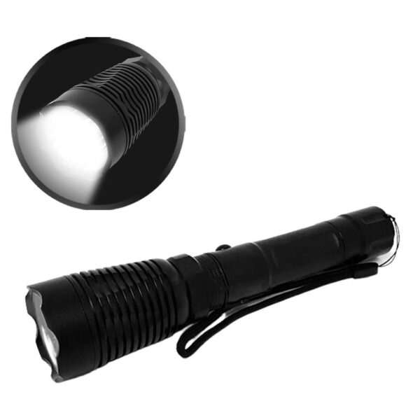 LANTERNA LED RECARREGAVEL TATICA LUZ BRANCA