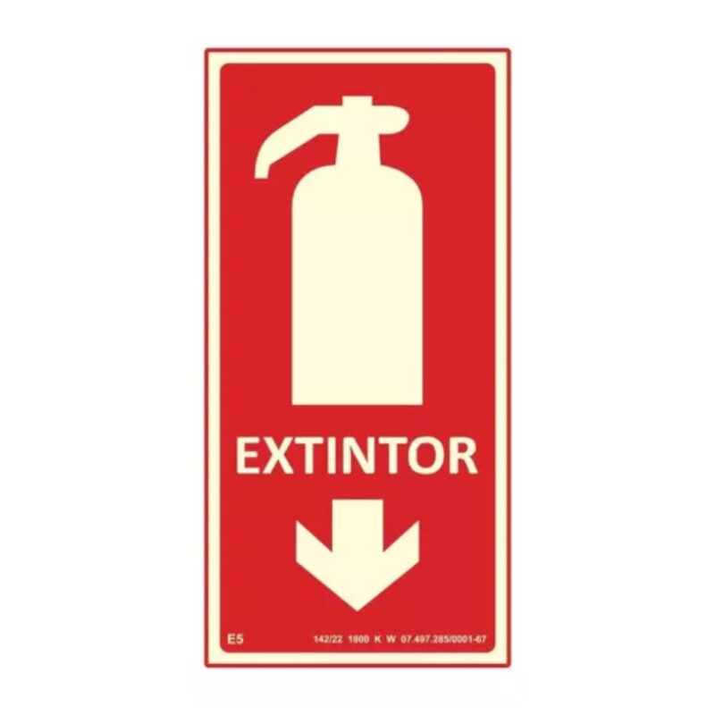 PLACA SINAL VERMELHA "EXTINTOR" 10X20CM
