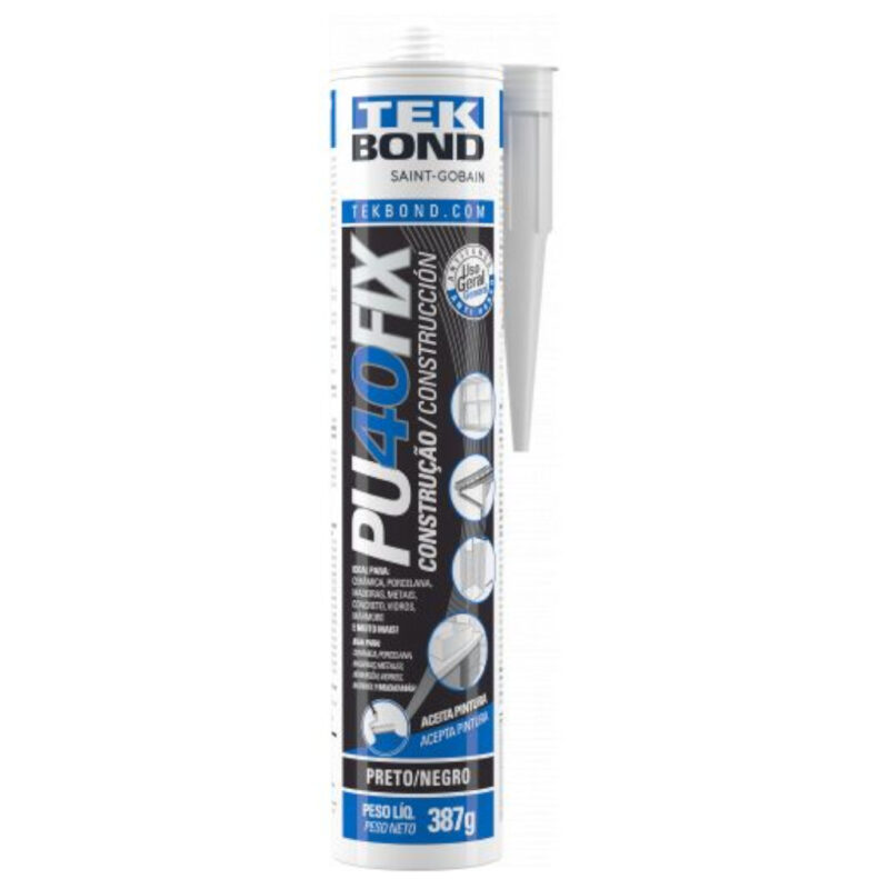 COLA POLIURETANO PU PUFIX PRETO 387G TEKBOND 21091038700
