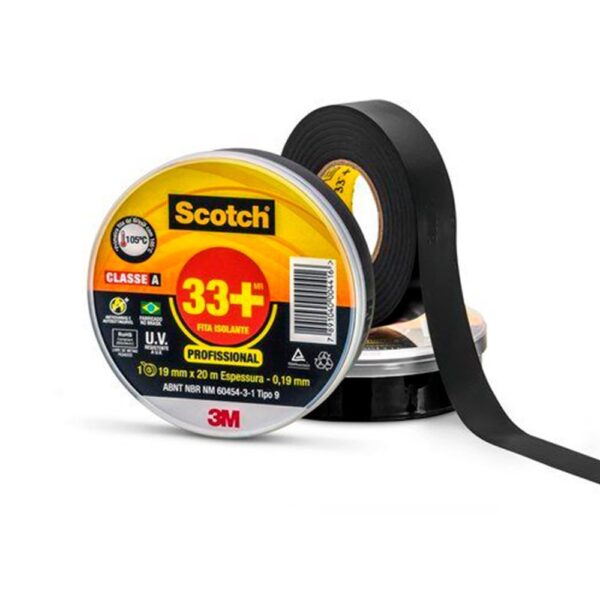 FITA ISOLANTE SCOTH 33+ 10MT PRETA 3M