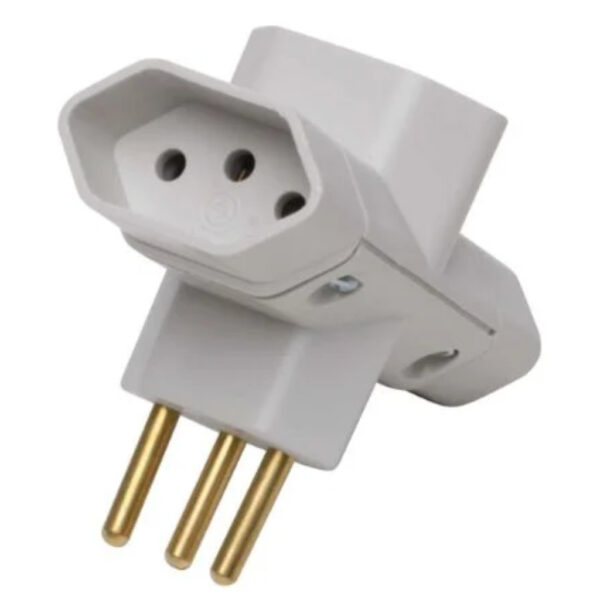 PINO 3 SAIDAS 2PT 10A CINZA ILUMI 12250