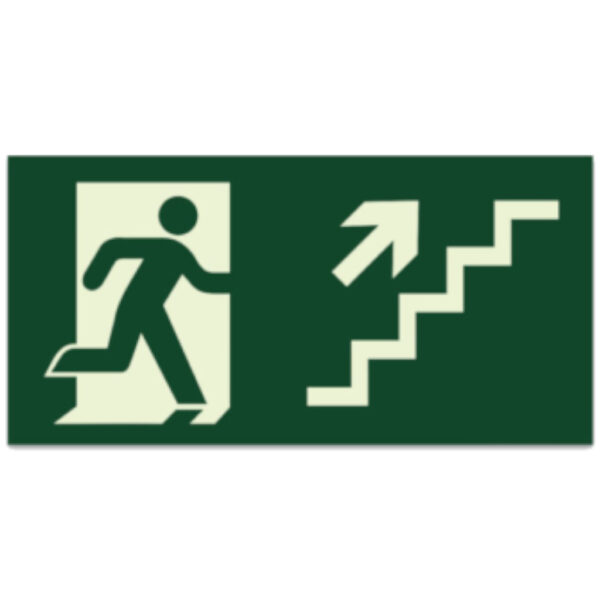 PLACA SINAL VERDE "SOBE DIREITA" 10X20CM