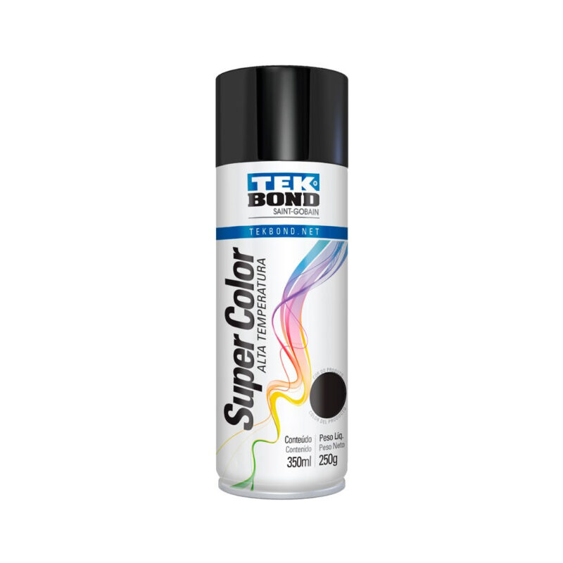 SPRAY COLORIDO ALTA TEMP PRETO 350ML TEKBOND 23251006900