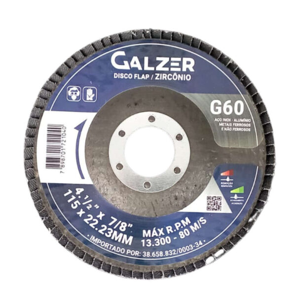 DISCO FLAP ZIRCONIO AZUL 4.1/2 60G GALZER