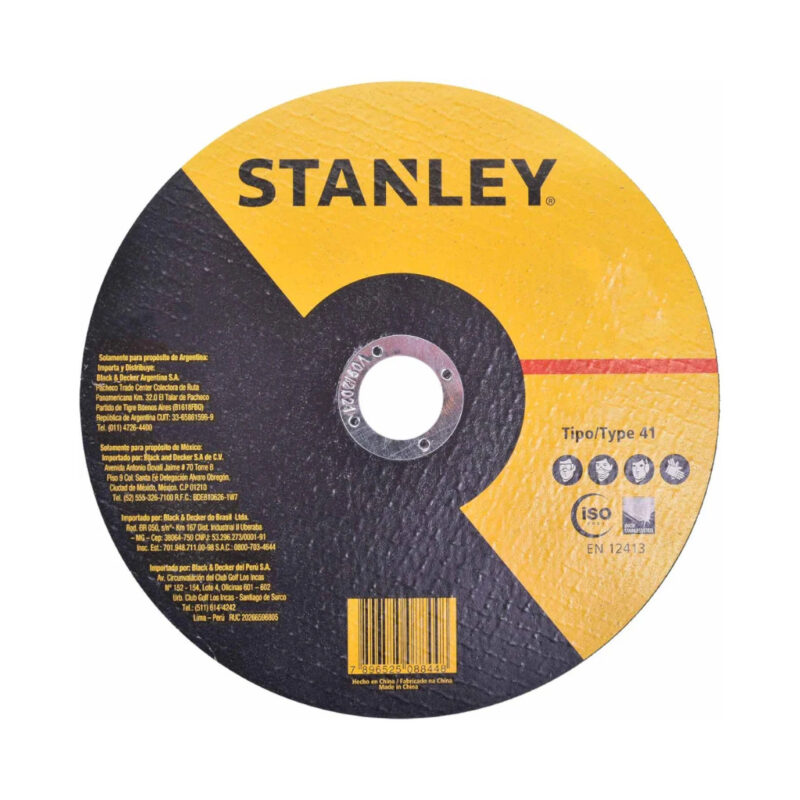 DISCO CORTE INOX 4.1/2 X 1,0 X 7/8 STANLEY STA8061