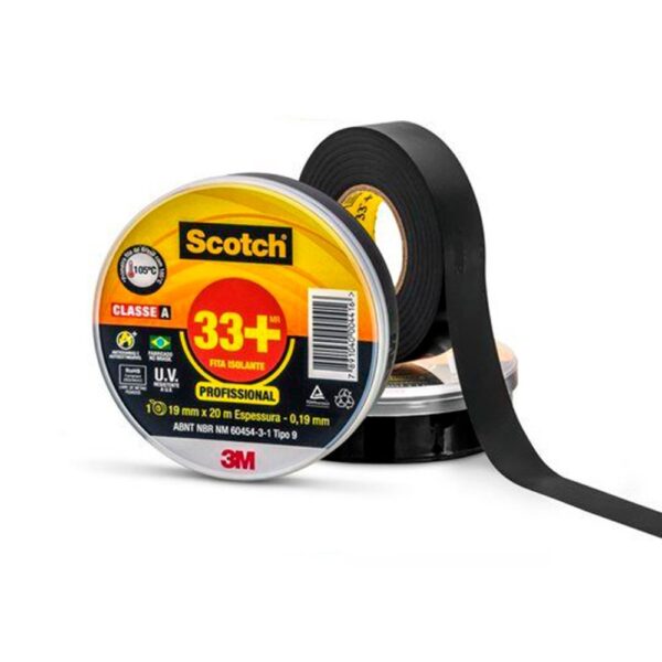 FITA ISOLANTE SCOTH 33+ 20MT PRETA 3M