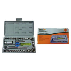 JOGO DE SOQUETES C/ CATRACA 40PC BESTFER BFH1281