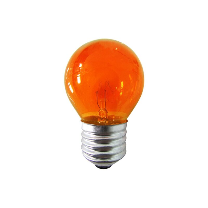 LAMPADA BOLINHA 15W 127V LARANJA BRASFORT