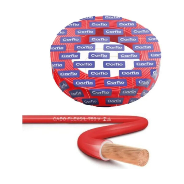 CABO FLEX 06,00MM VERMELHO CORFIO 100MT