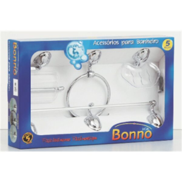 ACESSORIO BANHEIRO CRISTAL 5PC BONNO