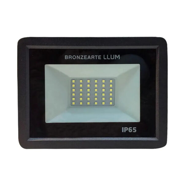 REFLETOR LED PRETO 100W BIVOLT 3000K LLUM