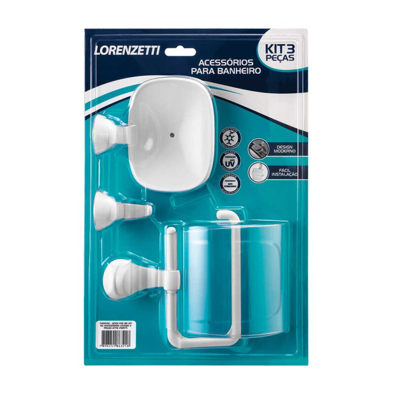 ACESSORIO BANHEIRO KIT 3PC LORENZETTI 72003F22