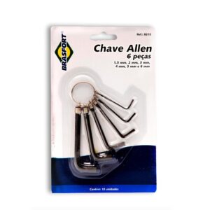 CHAVE ALLEN JOGO BRASFORT 1,50~6,0MM 6PC 8215