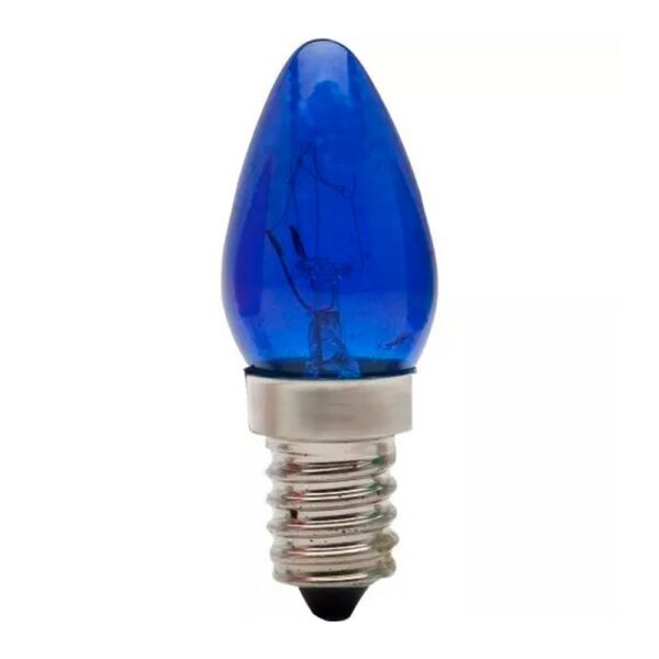 LAMPADA CHUPETA 7W 127V E14 AZUL BRASFORT