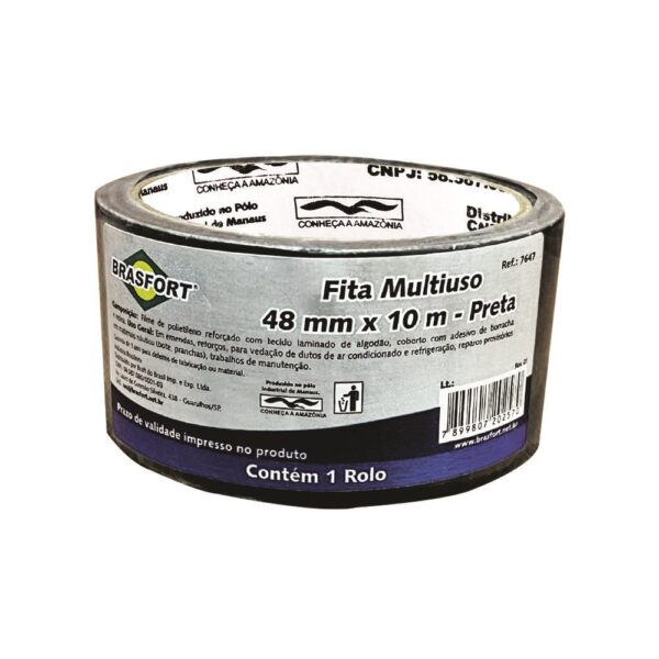 FITA SILVER TAPE BRASFORT 48MM 10MT PRETO