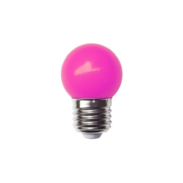 LAMPADA LED BOLINHA 3W 127V ROSA GALAXY 1234