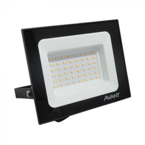 REFLETOR LED PRETO 30W BIVOLT 3000K AVANT