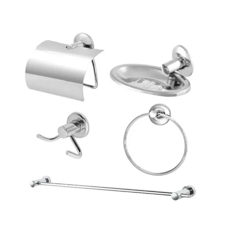 ACESSORIO BANHEIRO KIT 5PC INOX ALFA KIT