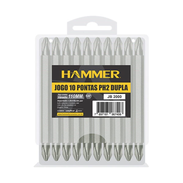PONTEIRA BIT HAMMER PHILLIPS P2 DUPLA 110MM 1PC JB2000
