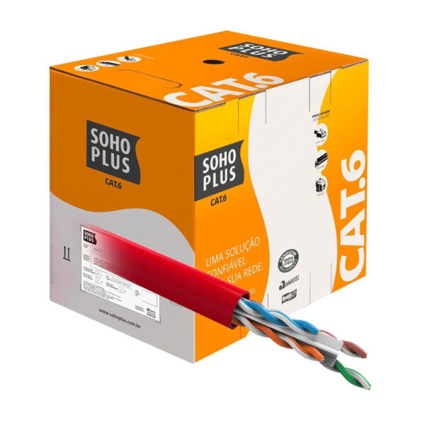 CABO DE REDE 8X24AWG CAT6 VERMELHO MEGATRON