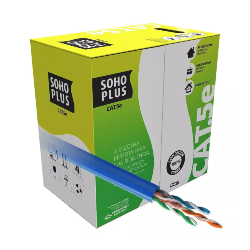 CABO DE REDE 8X24AWG CAT5 FURUKAWA SOHO PLUS AZUL