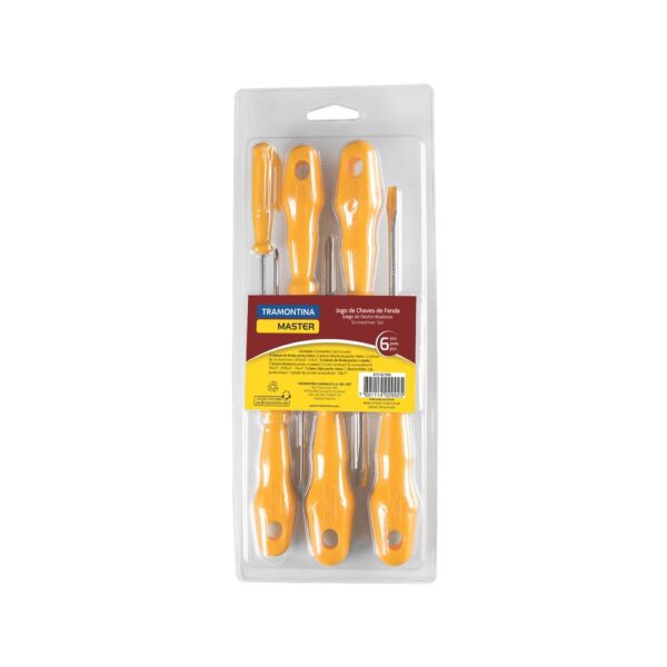 CHAVE FENDA JOGO TRAMONTINA 6PC AMARELA 41516506
