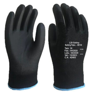 LUVA PU SAFETYTATO PRETA TAM 9G LDI 8010