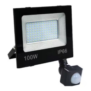 REFLETOR LED PRETO 100W BIVOLT 6500K C/ SENSOR TOP