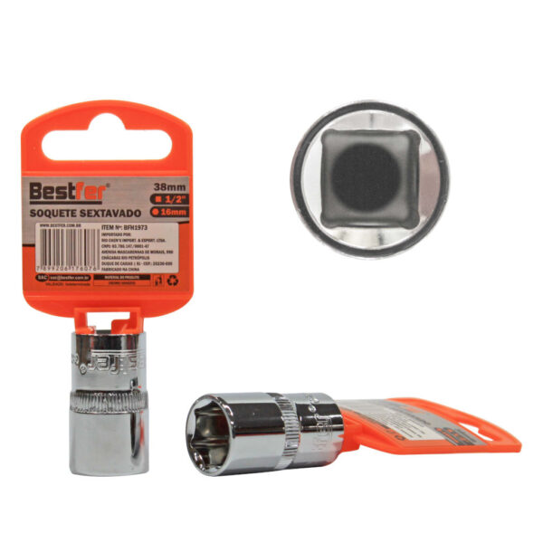SOQUETE SEXTAVADO 1/2 16MM BESTFER BFH1973
