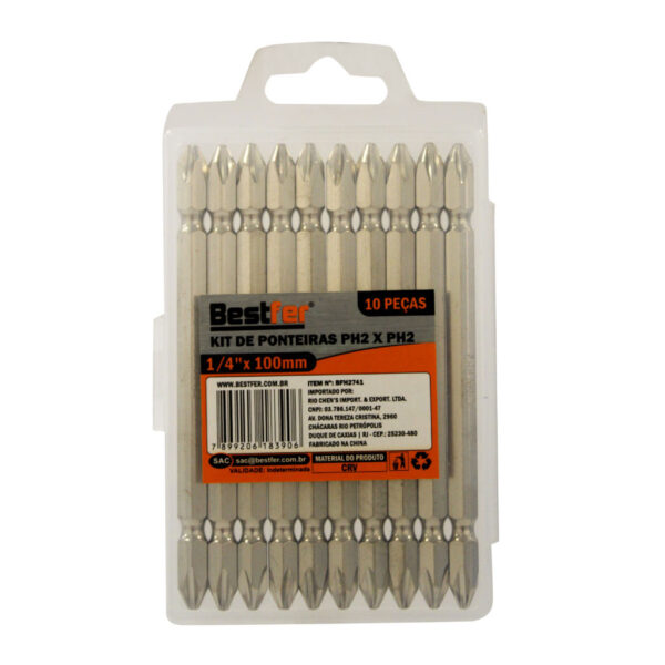 PONTEIRA BIT PHILLIPS P2 DUPLA 100MM 1PC BESTFER BFH2741