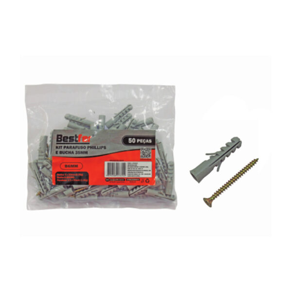 PARAF E BUCHA S6 PHS 3,5X35 50PC BESTFER BFH0924