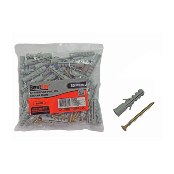 PARAF E BUCHA S8 PHS 4X45 50PC BESTFER BFH0926