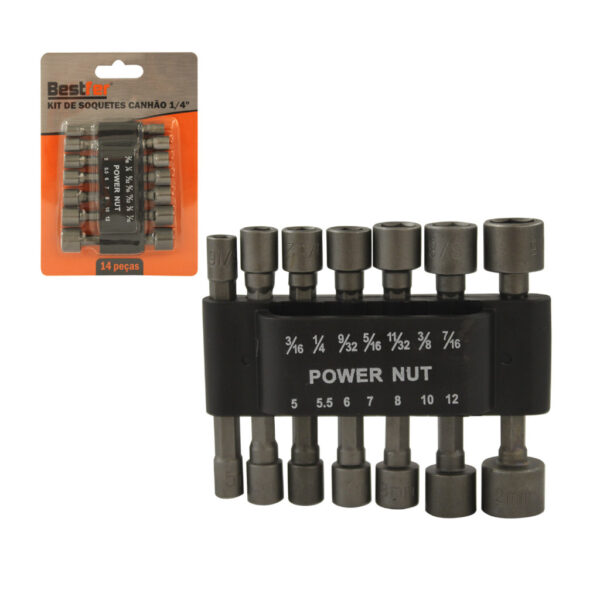 JOGO SOQUETE CANHAO 1/4 14PC BESTFER BFH2748