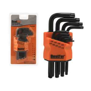 JOGO CH TORX PRETA PEQUENA C/ GUIA 9PC BESTFER BFH2812
