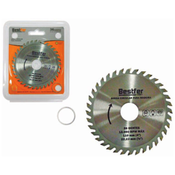 DISCO CORTE MADEIRA VIDEA 110MM 4.3/8 36D BESTFER BFH0083