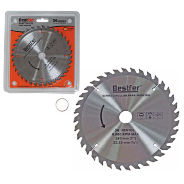 DISCO CORTE MADEIRA 180MM 7 36D BESTFER BFH0578